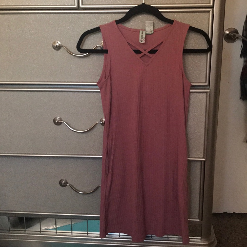 Light pink-striped dress.